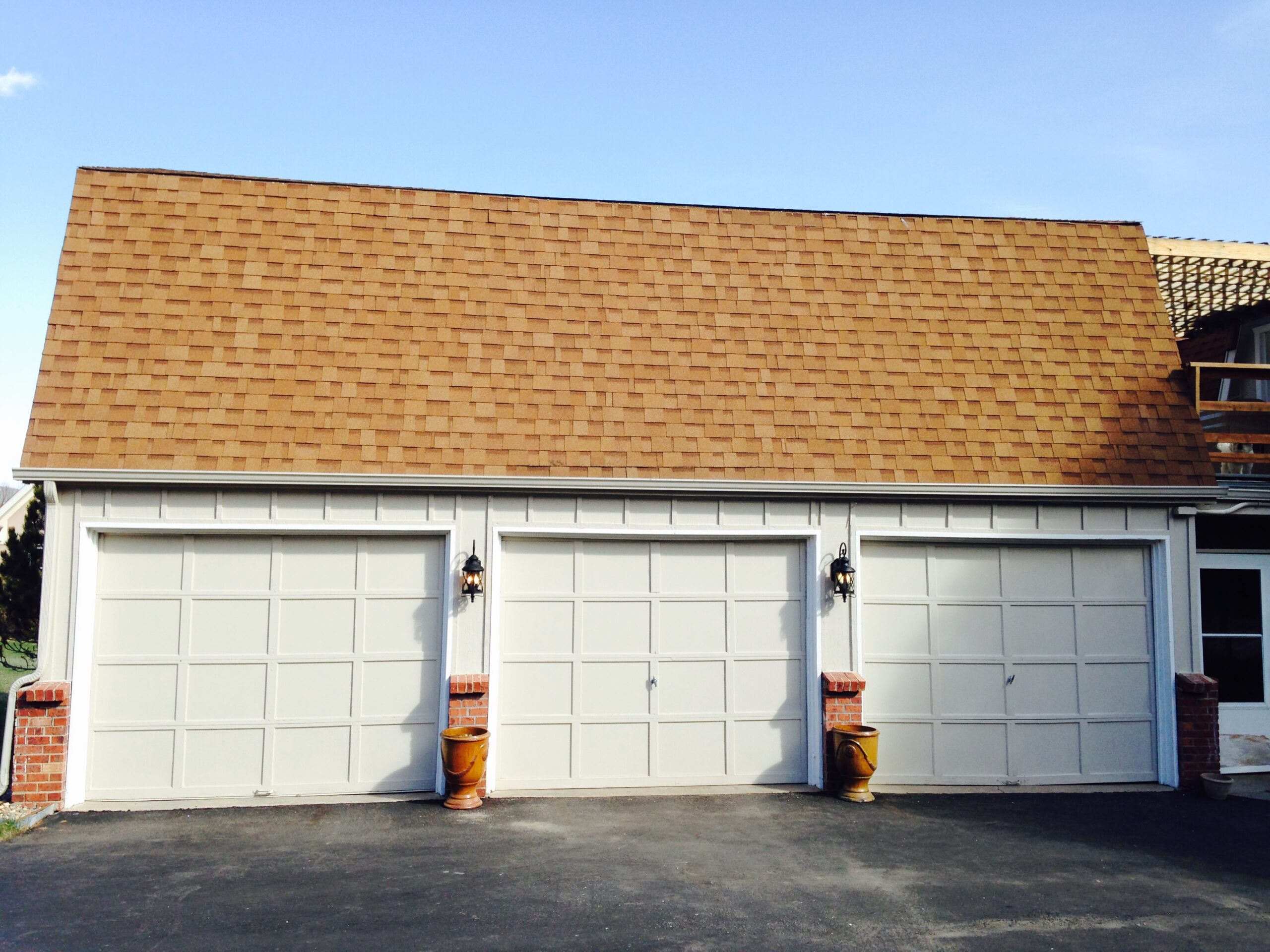 Before: Old damaged garage doors