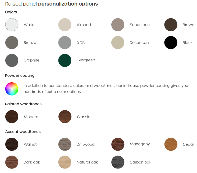 C.H.I. Garage Door Colors